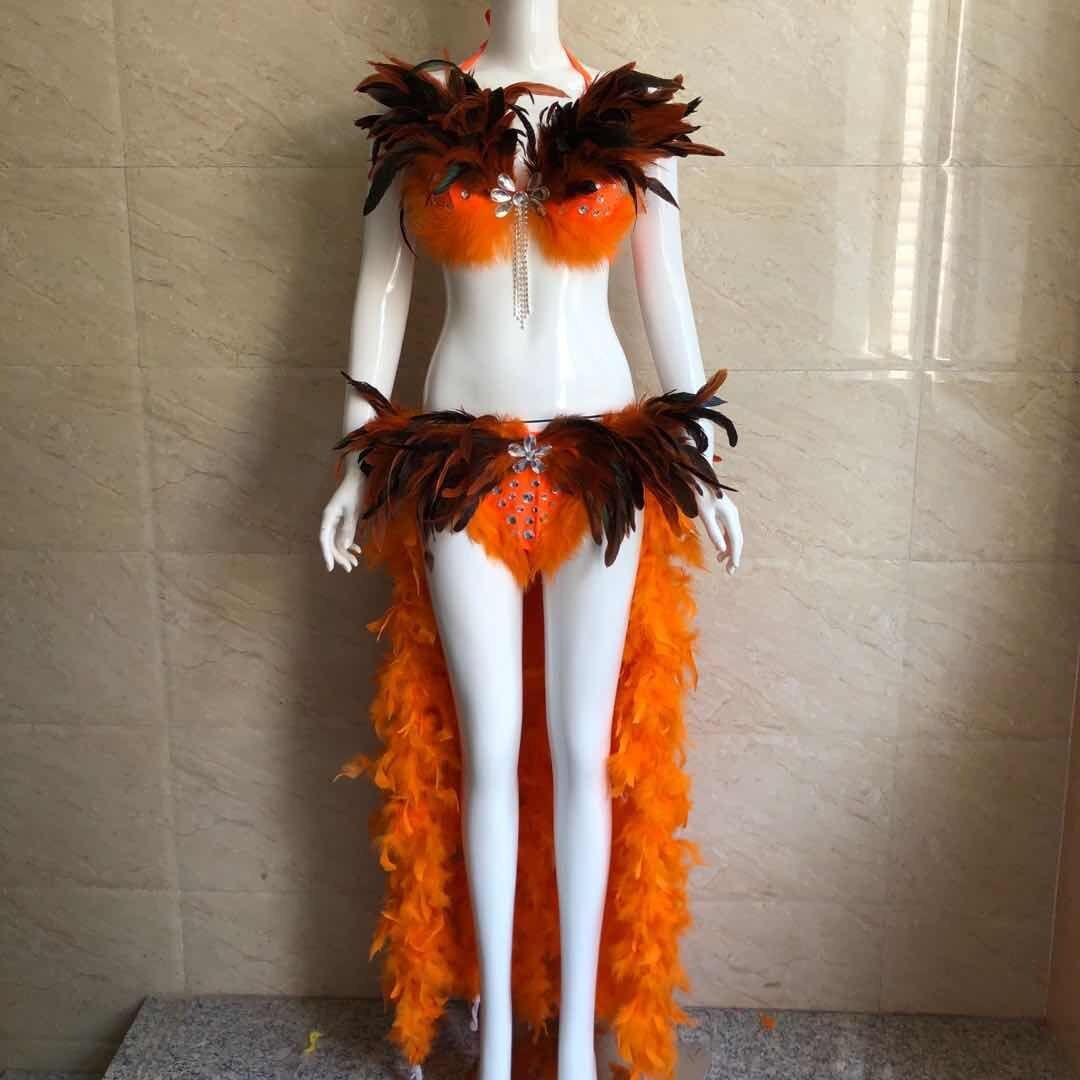 Fantasia de Biquíni com Plumas - Thong Bikini Women avaliação e preço
